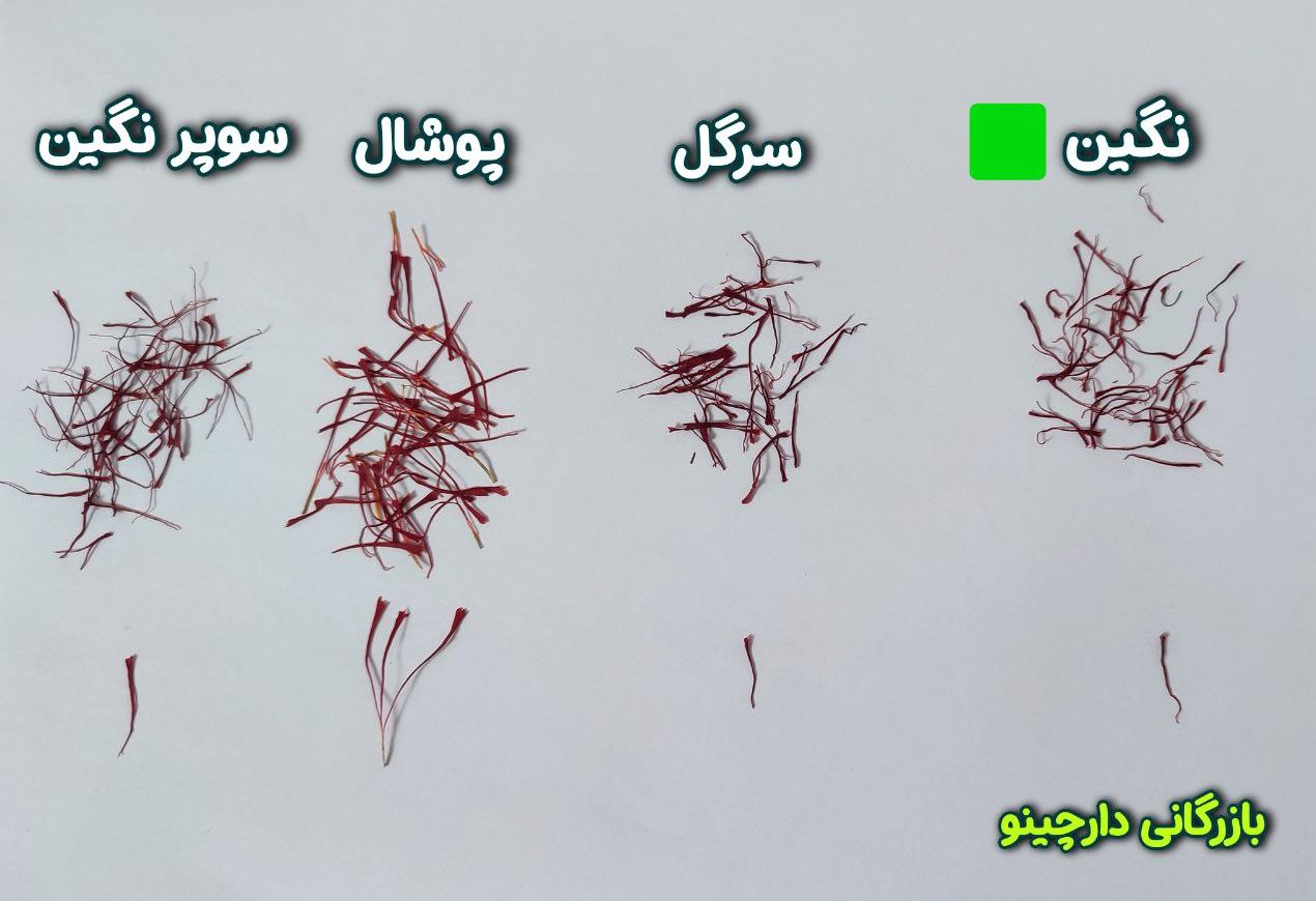 تفاوت زعفران نگین با سرگل و پوشال و سوپر نگین